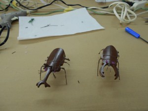 昆虫の工作の完成品